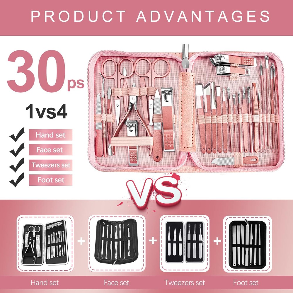 30-in-1 Professional Manicure  - Mens Grooming Kit Case review and price