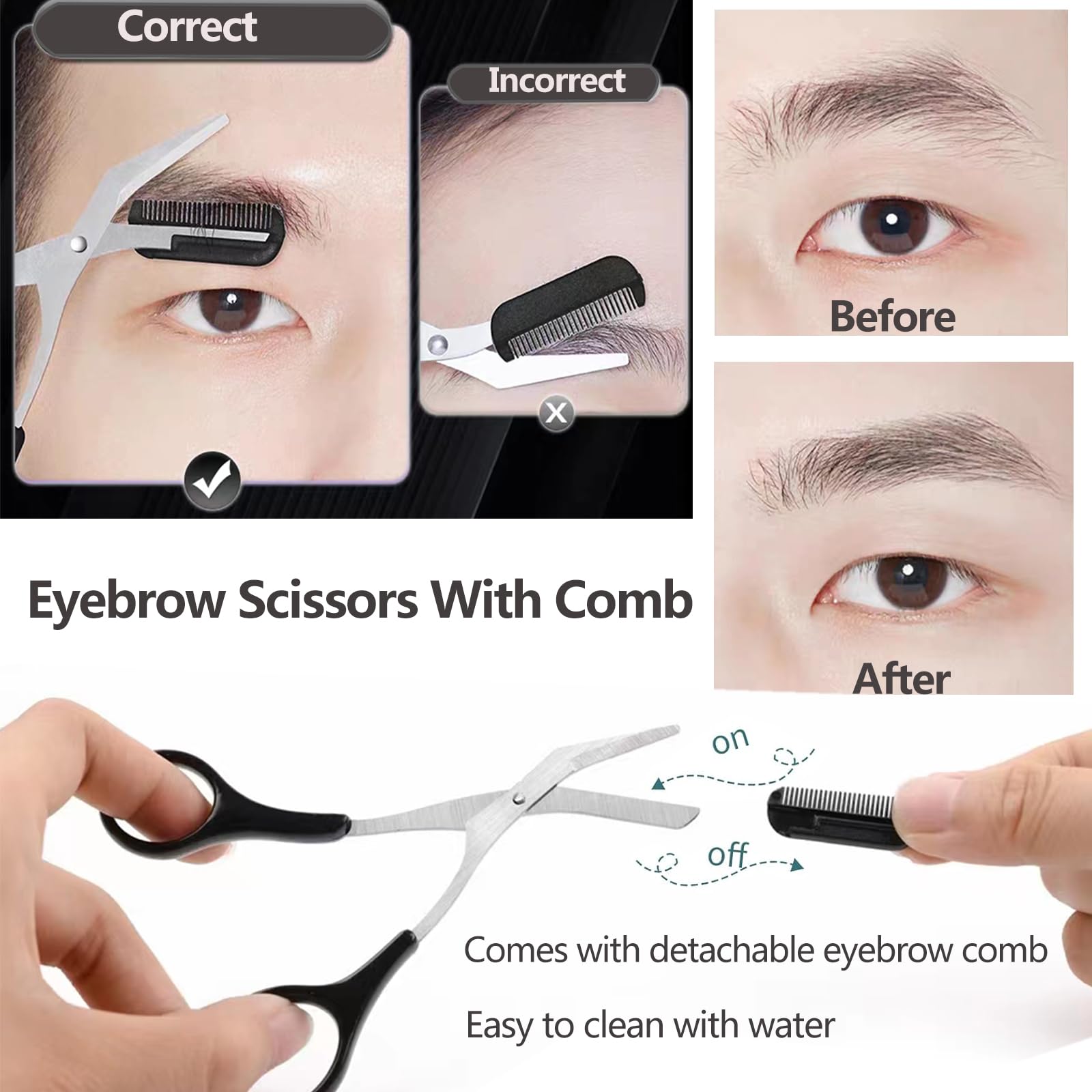 Eyebrow Scissors with Comb Fac - Men'S Grooming Facial review and price