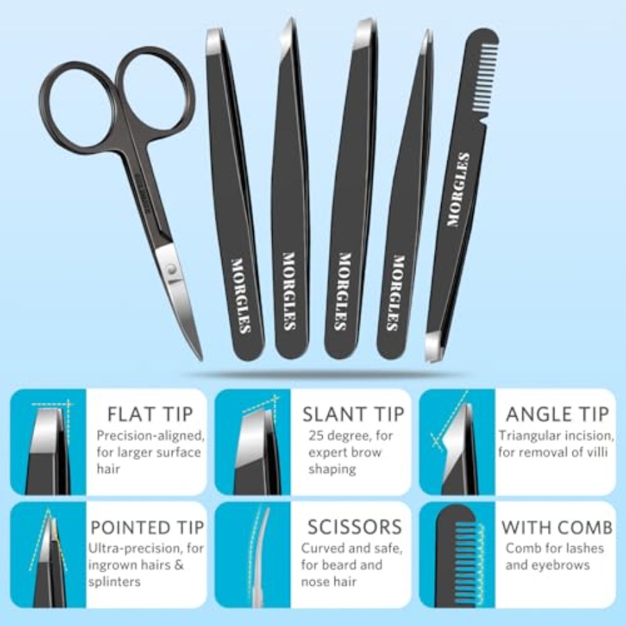 zz-Tweezers Set for Men 9 Pcs  - Mens Grooming Kit Case review and price